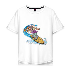 Мужская футболка хлопок Oversize с принтом Surfer (Серфер) в Санкт-Петербурге, 100% хлопок | свободный крой, круглый ворот, “спинка” длиннее передней части | 