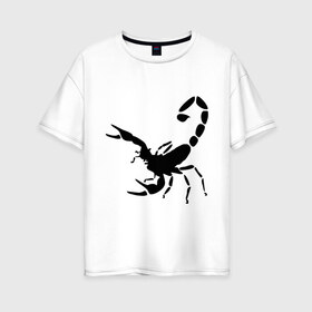 Женская футболка хлопок Oversize с принтом Scorpion в Санкт-Петербурге, 100% хлопок | свободный крой, круглый ворот, спущенный рукав, длина до линии бедер
 | скорпион
