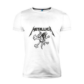 Мужская футболка премиум с принтом Metallica (8) в Санкт-Петербурге, 92% хлопок, 8% лайкра | приталенный силуэт, круглый вырез ворота, длина до линии бедра, короткий рукав | металлика