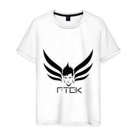 Мужская футболка хлопок с принтом Tecktonik RTEK в Санкт-Петербурге, 100% хлопок | прямой крой, круглый вырез горловины, длина до линии бедер, слегка спущенное плечо. | 