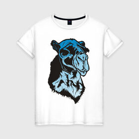 Женская футболка хлопок с принтом Camel в Санкт-Петербурге, 100% хлопок | прямой крой, круглый вырез горловины, длина до линии бедер, слегка спущенное плечо | camel | верблюд | голова верблюда