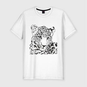Мужская футболка премиум с принтом Гепардик в Санкт-Петербурге, 92% хлопок, 8% лайкра | приталенный силуэт, круглый вырез ворота, длина до линии бедра, короткий рукав | гепард | животные | кошачьи | леопард | хищники