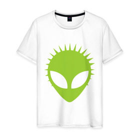 Мужская футболка хлопок с принтом Гуманоид в Санкт-Петербурге, 100% хлопок | прямой крой, круглый вырез горловины, длина до линии бедер, слегка спущенное плечо. | гуманоид | инопланетянин | летающая тарелка | нло | пришелец | пришельцы