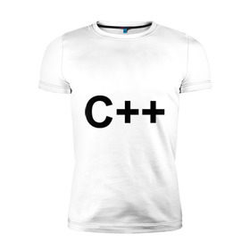 Мужская футболка премиум с принтом C++ в Санкт-Петербурге, 92% хлопок, 8% лайкра | приталенный силуэт, круглый вырез ворота, длина до линии бедра, короткий рукав | c++ | админу | ооп | программирование