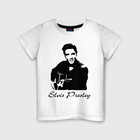 Детская футболка хлопок с принтом Elvis Presley (2) в Санкт-Петербурге, 100% хлопок | круглый вырез горловины, полуприлегающий силуэт, длина до линии бедер | Тематика изображения на принте: гитара