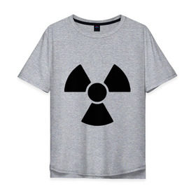 Мужская футболка хлопок Oversize с принтом Радиоактивный в Санкт-Петербурге, 100% хлопок | свободный крой, круглый ворот, “спинка” длиннее передней части | radiation | radioactive | радиация