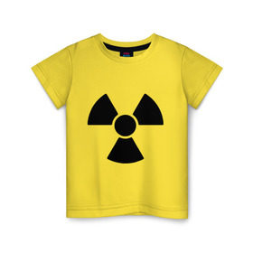 Детская футболка хлопок с принтом Радиоактивный в Санкт-Петербурге, 100% хлопок | круглый вырез горловины, полуприлегающий силуэт, длина до линии бедер | radiation | radioactive | радиация