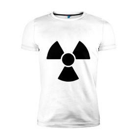 Мужская футболка премиум с принтом Радиоактивный в Санкт-Петербурге, 92% хлопок, 8% лайкра | приталенный силуэт, круглый вырез ворота, длина до линии бедра, короткий рукав | radiation | radioactive | радиация