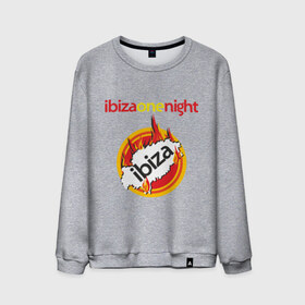 Мужской свитшот хлопок с принтом Ibiza one night в Санкт-Петербурге, 100% хлопок |  | ibiza | one night | ибица | фестиваль | электронная музыка