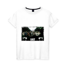 Женская футболка хлопок с принтом Lost (9) в Санкт-Петербурге, 100% хлопок | прямой крой, круглый вырез горловины, длина до линии бедер, слегка спущенное плечо | Тематика изображения на принте: lost | лост | остаться в живых