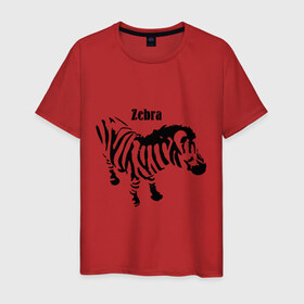 Мужская футболка хлопок с принтом Zebra (2) в Санкт-Петербурге, 100% хлопок | прямой крой, круглый вырез горловины, длина до линии бедер, слегка спущенное плечо. | Тематика изображения на принте: africa | zebra | африка | животные | зебра