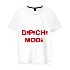 Мужская футболка хлопок с принтом Depeche mode в Санкт-Петербурге, 100% хлопок | прямой крой, круглый вырез горловины, длина до линии бедер, слегка спущенное плечо. | depeche mode | rock | депеш мод | рок | электронная музыка