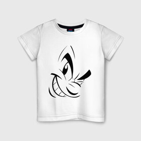 Детская футболка хлопок с принтом Злая рожица в Санкт-Петербурге, 100% хлопок | круглый вырез горловины, полуприлегающий силуэт, длина до линии бедер | ехидное лицо | злая рожица | злая улыбка | злое лицо