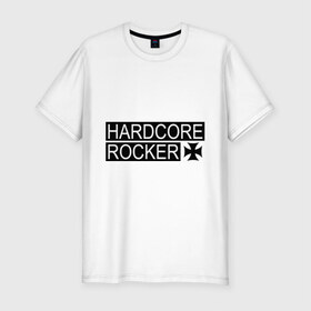 Мужская футболка премиум с принтом Hardcore Rocker в Санкт-Петербурге, 92% хлопок, 8% лайкра | приталенный силуэт, круглый вырез ворота, длина до линии бедра, короткий рукав | 