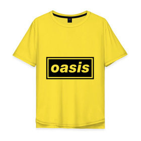Мужская футболка хлопок Oversize с принтом Oasis логотип в Санкт-Петербурге, 100% хлопок | свободный крой, круглый ворот, “спинка” длиннее передней части | metal | oasis | лого | лого oasis | метал | символика oasis | эмблема  oasis