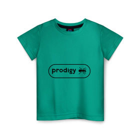 Детская футболка хлопок с принтом Prodigy лого с муравьем в Санкт-Петербурге, 100% хлопок | круглый вырез горловины, полуприлегающий силуэт, длина до линии бедер | Тематика изображения на принте: prodigy | логотип | продиджи | электронная музыка