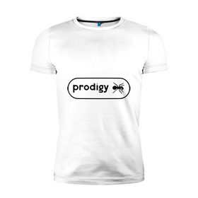 Мужская футболка премиум с принтом Prodigy лого с муравьем в Санкт-Петербурге, 92% хлопок, 8% лайкра | приталенный силуэт, круглый вырез ворота, длина до линии бедра, короткий рукав | Тематика изображения на принте: prodigy | логотип | продиджи | электронная музыка