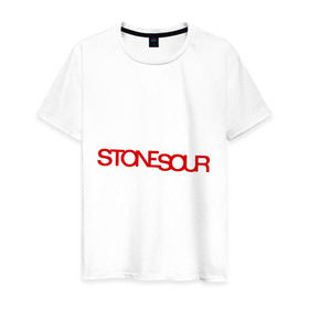 Мужская футболка хлопок с принтом Stone Sour в Санкт-Петербурге, 100% хлопок | прямой крой, круглый вырез горловины, длина до линии бедер, слегка спущенное плечо. | 