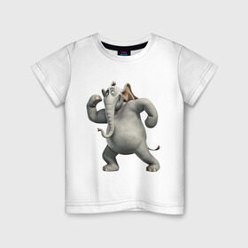 Детская футболка хлопок с принтом Хортон в Санкт-Петербурге, 100% хлопок | круглый вырез горловины, полуприлегающий силуэт, длина до линии бедер | слон