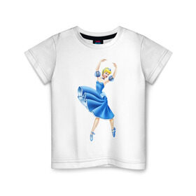 Детская футболка хлопок с принтом Принцесса-балерина в Санкт-Петербурге, 100% хлопок | круглый вырез горловины, полуприлегающий силуэт, длина до линии бедер | балерина | девочка | дочка | дочь