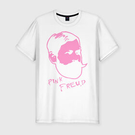 Мужская футболка премиум с принтом Pink Freud в Санкт-Петербурге, 92% хлопок, 8% лайкра | приталенный силуэт, круглый вырез ворота, длина до линии бедра, короткий рукав | dance | tecktonick | tektonic | tektonik | клуб | танцевать | тектоник | тиктоник | фрейд | электронная музыка
