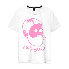 Мужская футболка хлопок с принтом Pink Freud в Санкт-Петербурге, 100% хлопок | прямой крой, круглый вырез горловины, длина до линии бедер, слегка спущенное плечо. | dance | tecktonick | tektonic | tektonik | клуб | танцевать | тектоник | тиктоник | фрейд | электронная музыка