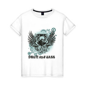Женская футболка хлопок с принтом Drum and BASS KILLER в Санкт-Петербурге, 100% хлопок | прямой крой, круглый вырез горловины, длина до линии бедер, слегка спущенное плечо | dnb | бас | драм | музыкальные стили
