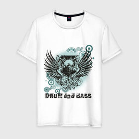 Мужская футболка хлопок с принтом Drum and BASS KILLER в Санкт-Петербурге, 100% хлопок | прямой крой, круглый вырез горловины, длина до линии бедер, слегка спущенное плечо. | dnb | бас | драм | музыкальные стили