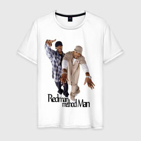 Мужская футболка хлопок с принтом Redman and Method Man в Санкт-Петербурге, 100% хлопок | прямой крой, круглый вырез горловины, длина до линии бедер, слегка спущенное плечо. | gangsta | gansta | hip | hop | rap | рэп | рэпчина | хип | хоп
