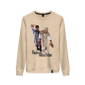 Женский свитшот хлопок с принтом Redman and Method Man в Санкт-Петербурге, 100% хлопок | прямой крой, круглый вырез, на манжетах и по низу широкая трикотажная резинка  | gangsta | gansta | hip | hop | rap | рэп | рэпчина | хип | хоп