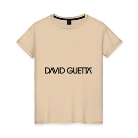Женская футболка хлопок с принтом David Guetta в Санкт-Петербурге, 100% хлопок | прямой крой, круглый вырез горловины, длина до линии бедер, слегка спущенное плечо | david guetta | dj | диджей | дэвид гетта