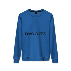 Женский свитшот хлопок с принтом David Guetta в Санкт-Петербурге, 100% хлопок | прямой крой, круглый вырез, на манжетах и по низу широкая трикотажная резинка  | david guetta | dj | диджей | дэвид гетта