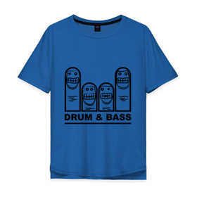 Мужская футболка хлопок Oversize с принтом Drum and Bass злые матрешки в Санкт-Петербурге, 100% хлопок | свободный крой, круглый ворот, “спинка” длиннее передней части | Тематика изображения на принте: dnb | drum | басс | драм