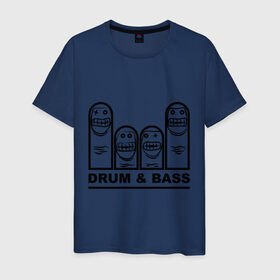 Мужская футболка хлопок с принтом Drum and Bass злые матрешки в Санкт-Петербурге, 100% хлопок | прямой крой, круглый вырез горловины, длина до линии бедер, слегка спущенное плечо. | dnb | drum | басс | драм