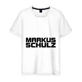 Мужская футболка хлопок с принтом Markus Schulz в Санкт-Петербурге, 100% хлопок | прямой крой, круглый вырез горловины, длина до линии бедер, слегка спущенное плечо. | deejay | dj | markus schulz | trance | диджей | маркус шульц | транс
