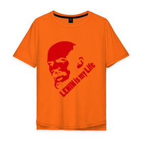 Мужская футболка хлопок Oversize с принтом Ленин -моя жизнь в Санкт-Петербурге, 100% хлопок | свободный крой, круглый ворот, “спинка” длиннее передней части | вождь | коммунизм | ленин | революция | советский | социализм | союз | ссср | ульянов