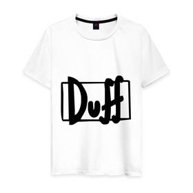 Мужская футболка хлопок с принтом Duff в Санкт-Петербурге, 100% хлопок | прямой крой, круглый вырез горловины, длина до линии бедер, слегка спущенное плечо. | simpsons | симпсоны | симсоны