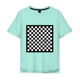 Мужская футболка хлопок Oversize с принтом Шахматная эмо-доска в Санкт-Петербурге, 100% хлопок | свободный крой, круглый ворот, “спинка” длиннее передней части | Тематика изображения на принте: emo | розовый квадрат | субкультуры | шахматная доска | шахматы | эмо | эмо шахматы