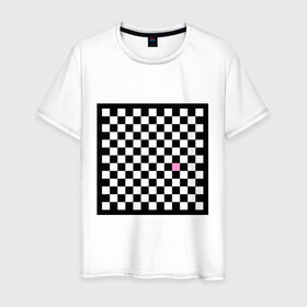 Мужская футболка хлопок с принтом Шахматная эмо-доска в Санкт-Петербурге, 100% хлопок | прямой крой, круглый вырез горловины, длина до линии бедер, слегка спущенное плечо. | emo | розовый квадрат | субкультуры | шахматная доска | шахматы | эмо | эмо шахматы