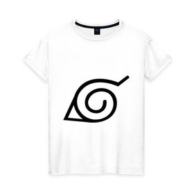 Женская футболка хлопок с принтом Konoha в Санкт-Петербурге, 100% хлопок | прямой крой, круглый вырез горловины, длина до линии бедер, слегка спущенное плечо | anime | konoha | аниме | анимэ