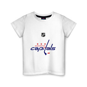 Детская футболка хлопок с принтом Washington Capitals Ovechkin 8 в Санкт-Петербурге, 100% хлопок | круглый вырез горловины, полуприлегающий силуэт, длина до линии бедер | washington capitals | александр овечкин | вашингтон кэпиталс | лига | нхл | овечкин | хоккей