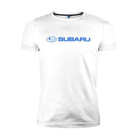 Мужская футболка премиум с принтом Subaru (3) в Санкт-Петербурге, 92% хлопок, 8% лайкра | приталенный силуэт, круглый вырез ворота, длина до линии бедра, короткий рукав | auto | subaru | авто | автобренды | автомобиль | субарик | субару | тачки