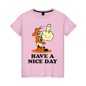 Женская футболка хлопок с принтом Удачного дня! в Санкт-Петербурге, 100% хлопок | прямой крой, круглый вырез горловины, длина до линии бедер, слегка спущенное плечо | nice day | день | настроение | отличный | события | удачного дня | хороший | эмоции