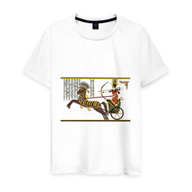 Мужская футболка хлопок с принтом Рамзес II в Санкт-Петербурге, 100% хлопок | прямой крой, круглый вырез горловины, длина до линии бедер, слегка спущенное плечо. | древний египет | египет | император | рамзес | фараон
