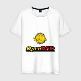 Мужская футболка хлопок с принтом Open BSD в Санкт-Петербурге, 100% хлопок | прямой крой, круглый вырез горловины, длина до линии бедер, слегка спущенное плечо. | linux | openbsd | линукс | программа | софт