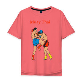 Мужская футболка хлопок Oversize с принтом Муай тай (5) в Санкт-Петербурге, 100% хлопок | свободный крой, круглый ворот, “спинка” длиннее передней части | муай тай