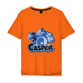 Мужская футболка хлопок Oversize с принтом Casper в Санкт-Петербурге, 100% хлопок | свободный крой, круглый ворот, “спинка” длиннее передней части | casper | каспер | мультик | привидение