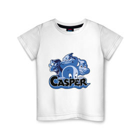 Детская футболка хлопок с принтом Casper в Санкт-Петербурге, 100% хлопок | круглый вырез горловины, полуприлегающий силуэт, длина до линии бедер | casper | каспер | мультик | привидение