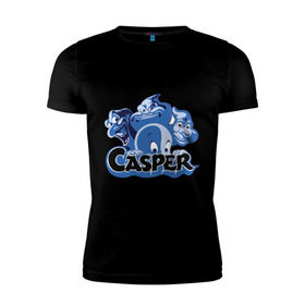 Мужская футболка премиум с принтом Casper в Санкт-Петербурге, 92% хлопок, 8% лайкра | приталенный силуэт, круглый вырез ворота, длина до линии бедра, короткий рукав | casper | каспер | мультик | привидение