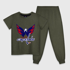 Детская пижама хлопок с принтом Овечкин (Washington Capitals) в Санкт-Петербурге, 100% хлопок |  брюки и футболка прямого кроя, без карманов, на брюках мягкая резинка на поясе и по низу штанин
 | национальная хоккейная лига | нхл